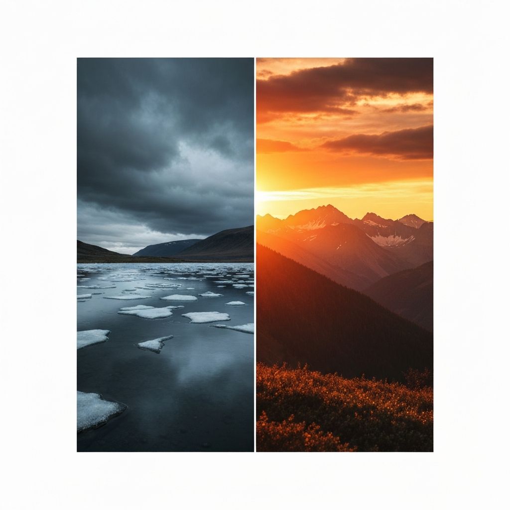 Split comparison: blurry face photo on left vs AI-upscaled sharp face on right showing pores, hair and eye detail